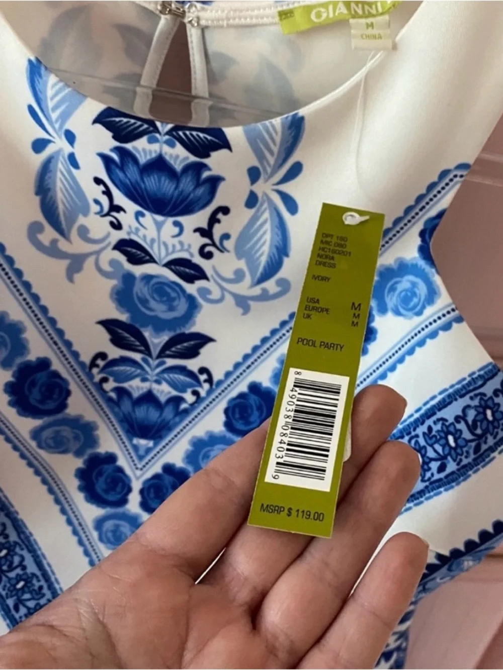 NWT Gianni Bini Blue White Dress - Picture 2 of 3
